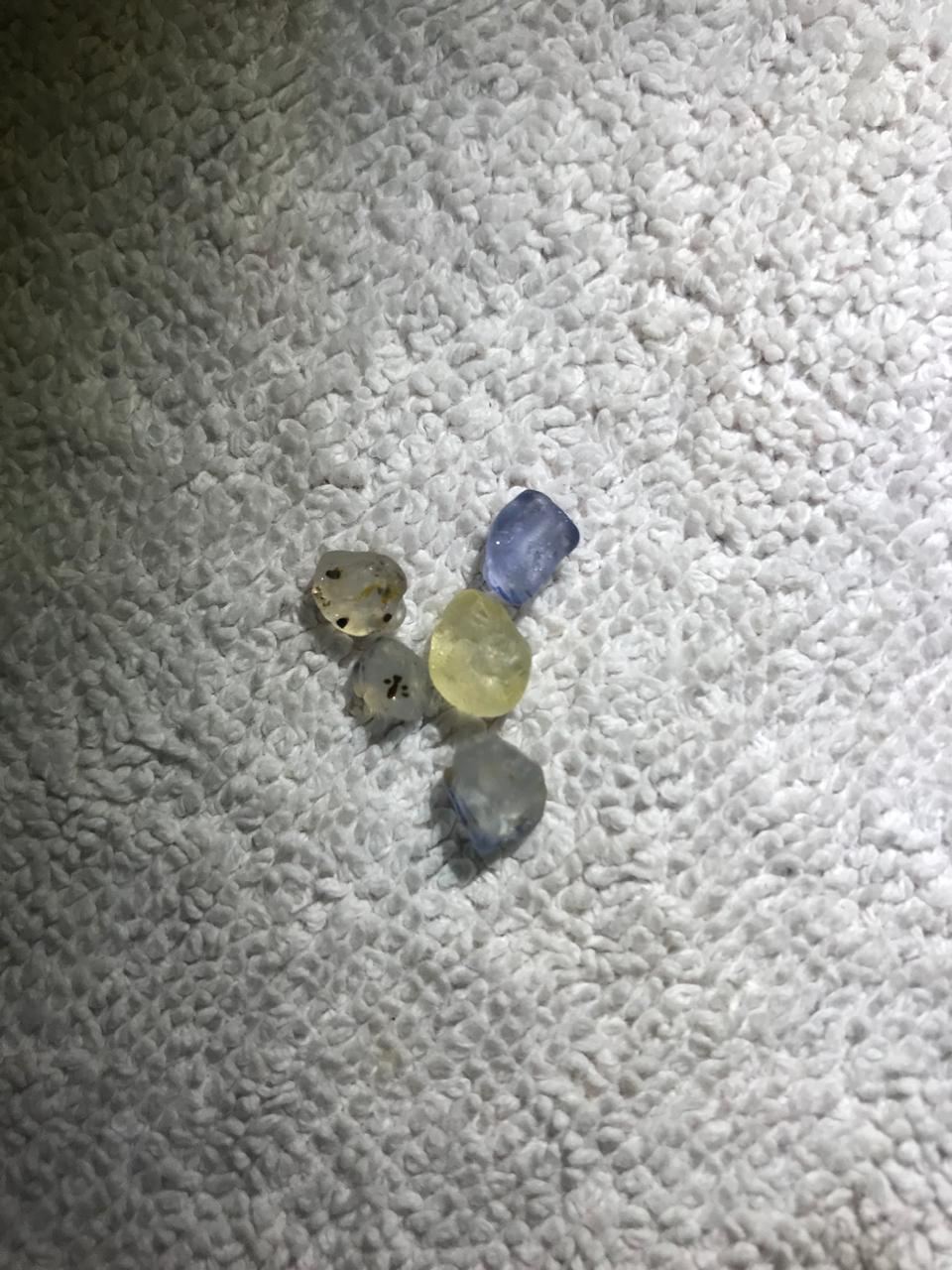 Blue Sapphire — Small Sapphire Rough — Blue, Yellow & White